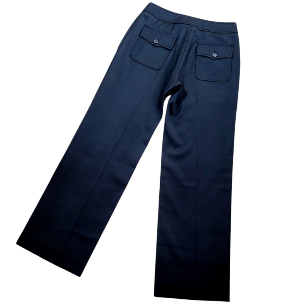 BURBERRY London Black Wool Wide Leg Trousers Pants US 4 - Picture 3 of 9